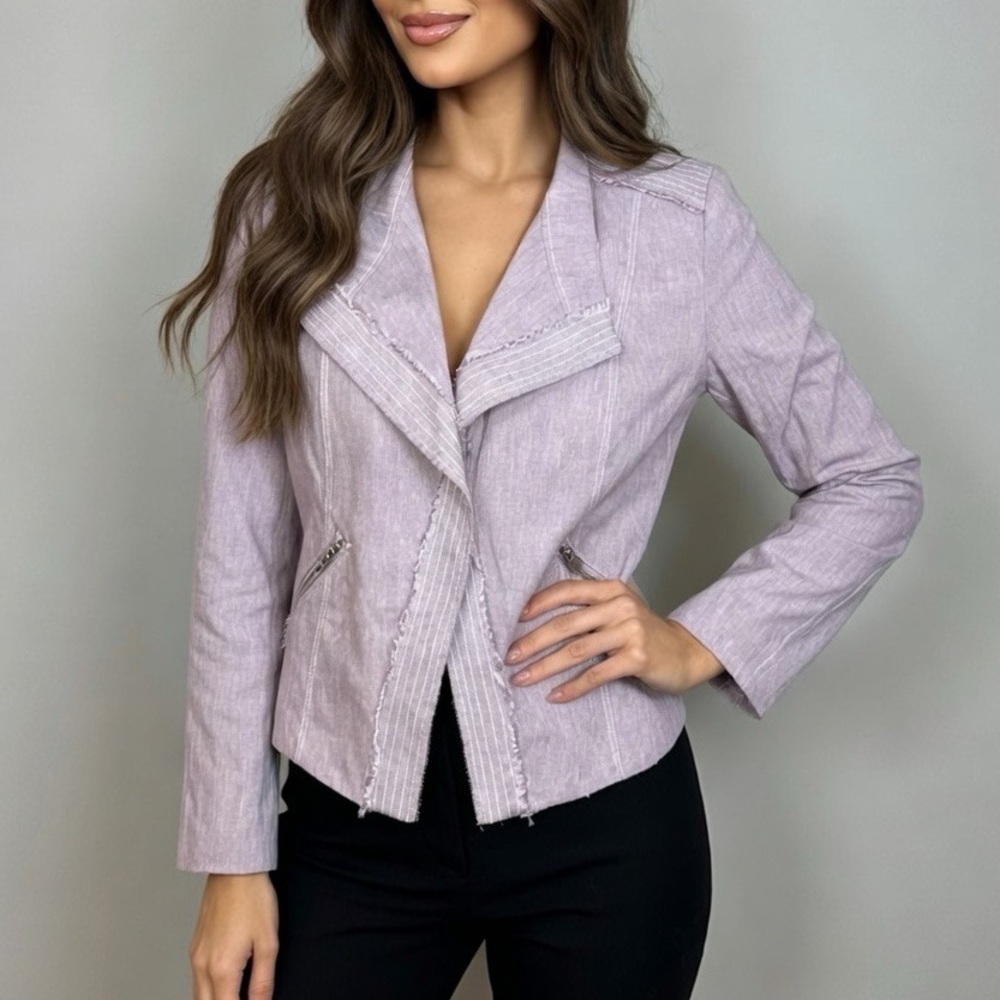 White House Black Market Purple Biker‎ Blazer C14